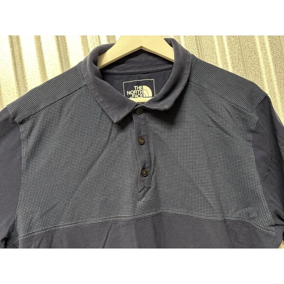 Mens The North Face Polo Navy Blue Large Short Sleeve Cotton Elastane Blend - Picture 3 of 7